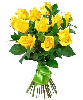 Hot Yellow Roses Bouquet